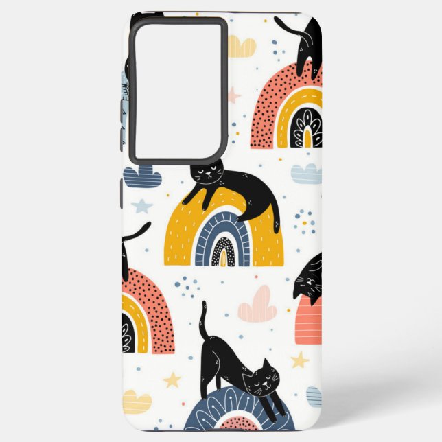 Cat pattern samsung galaxy s21 ultra case (Back)