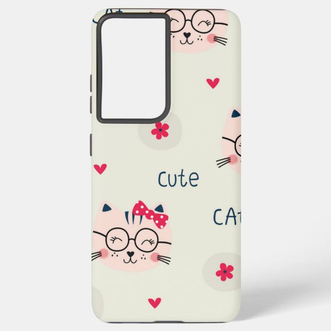Cat pattern samsung galaxy s21 ultra case (Back)