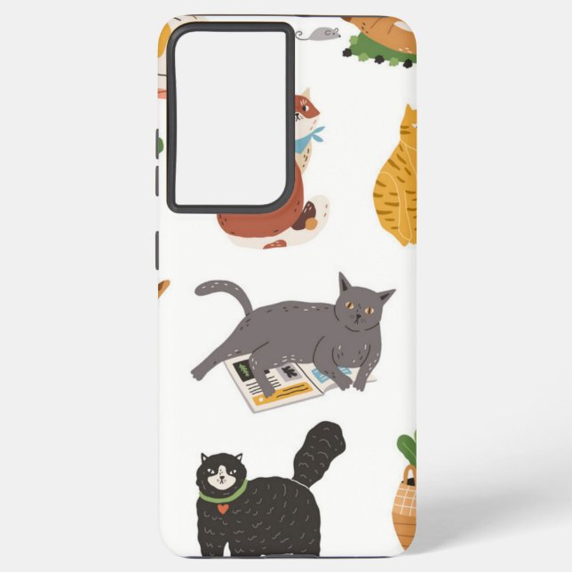 Cat pattern samsung galaxy s21 ultra case (Back)