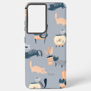 Cat pattern samsung galaxy case
