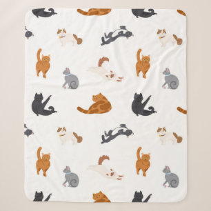 Cat pattern sherpa blanket