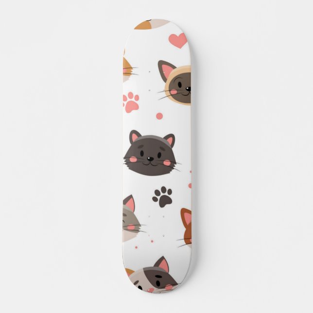 Cat pattern skateboard (Front)