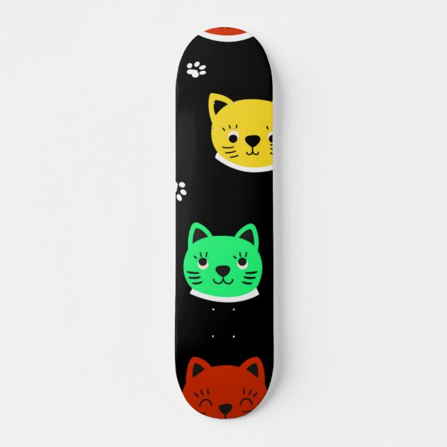 Cat pattern skateboard (Front)