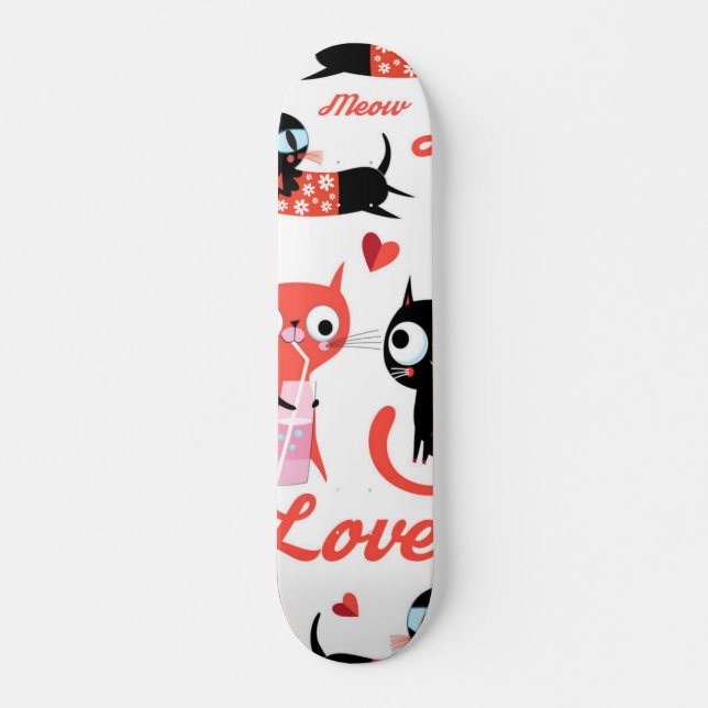 Cat pattern skateboard (Front)