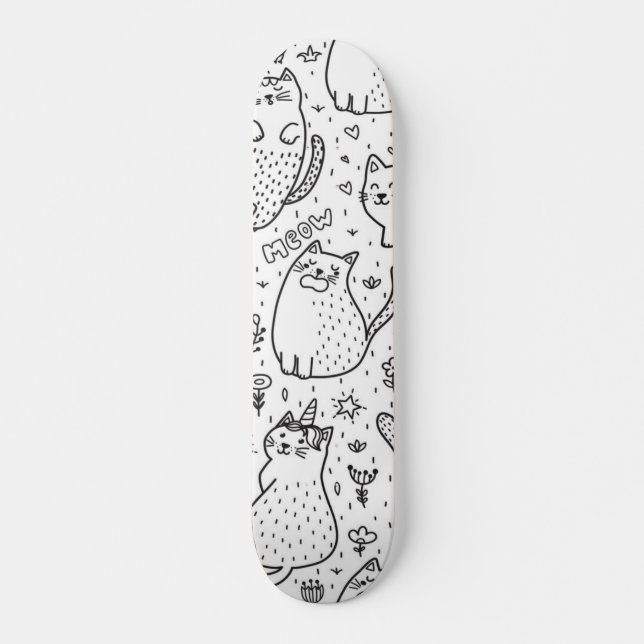 Cat pattern skateboard (Front)