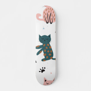 Cat pattern skateboard