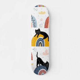 Cat pattern skateboard