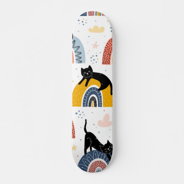 Cat pattern skateboard (Front)