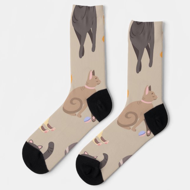 Cat pattern socks (Left)