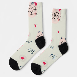 Cat pattern socks