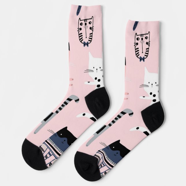 Cat pattern socks (Left)