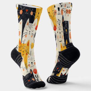 Cat Pattern Socks For Cat Lovers