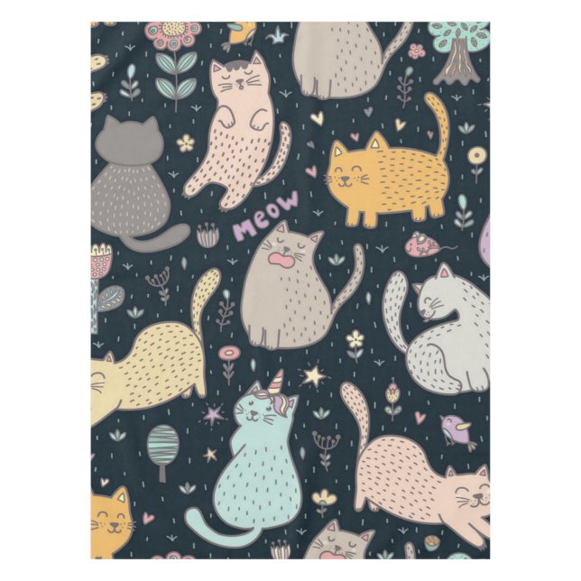 Cat pattern tablecloth (Front)