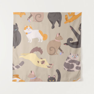 Cat pattern tapestry