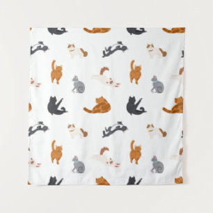 Cat pattern tapestry