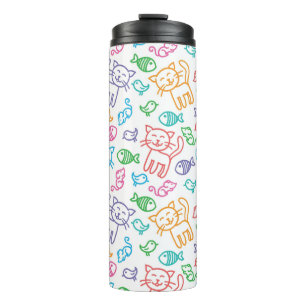 cat pattern thermal tumbler
