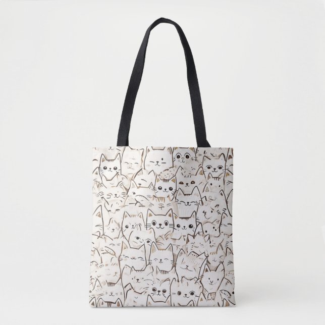 Cat Pattern Tote Bag (Front)