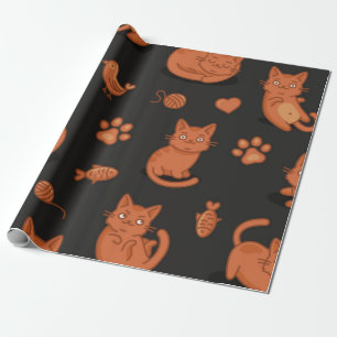 Cat pattern wrapping paper