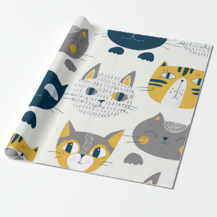 Cat pattern wrapping paper