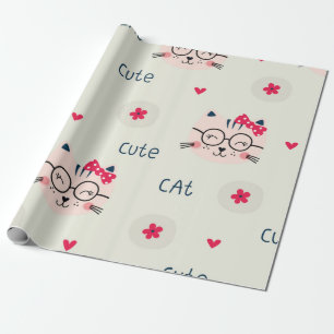 Cat pattern wrapping paper