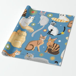 Cat pattern wrapping paper