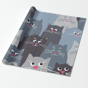 Cat pattern wrapping paper