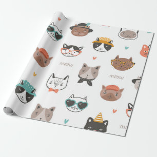 Cat pattern wrapping paper