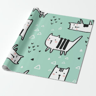 Cat pattern wrapping paper