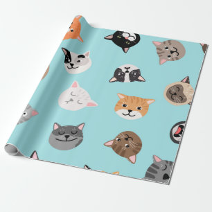 Cat pattern wrapping paper