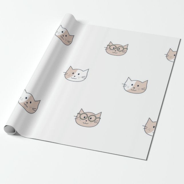 Cat pattern wrapping paper (Unrolled)