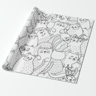 Cat pattern wrapping paper
