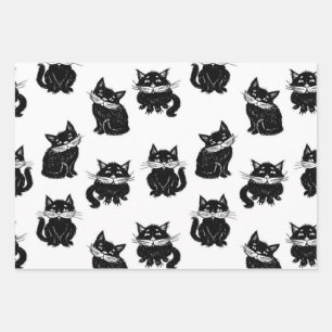 Cat pattern wrapping paper sheet