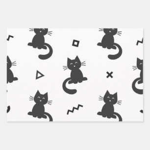 Cat pattern wrapping paper sheet