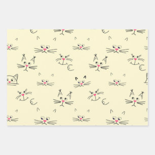 Cat pattern wrapping paper sheet