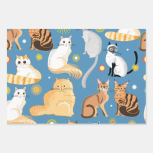 Cat pattern wrapping paper sheet
