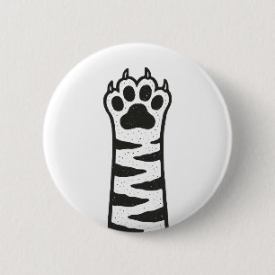 Cat Paw 6 Cm Round Badge