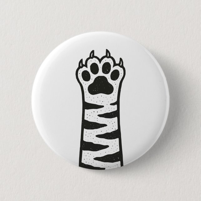 Cat Paw 6 Cm Round Badge (Front)