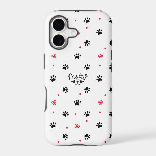 Cat Paw and Heart Phone Case