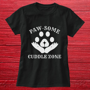 Cat Paw Cuddle Zone Funny Cute Modern Personalised T-Shirt