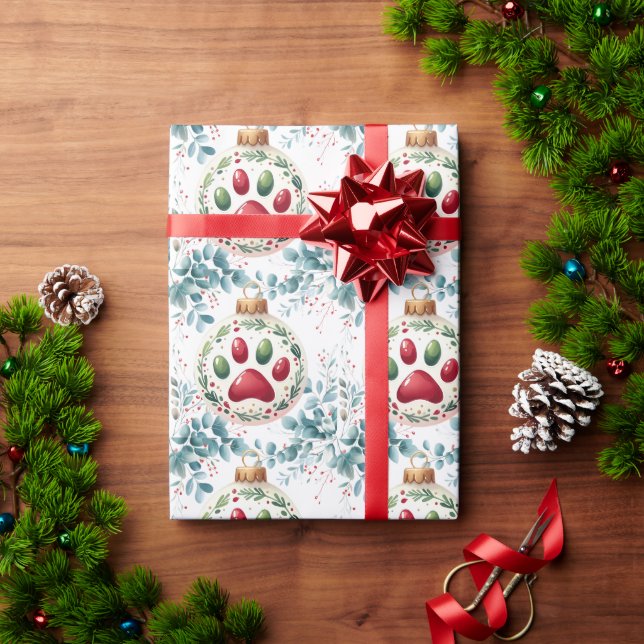 Cat PAW  for Christmas  Wrapping Paper (Holiday Gift)