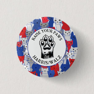 Cat Paw for Harris/Walz Design 3 Cm Round Badge