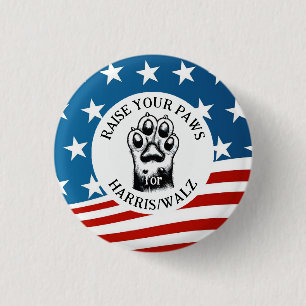 Cat Paw for Harris/Walz Design 3 Cm Round Badge