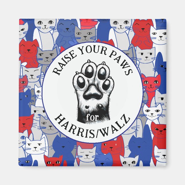 Cat Paw for Harris/Walz Design  Magnet (Front)