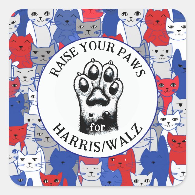 Cat Paw for Harris/Walz Design Sticker (Front)