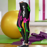 Cat Paw Heart Line Lime Pink White Black Animal Leggings<br><div class="desc">Make a bold statement with "Cat Paw Heart Line Lime Pink White Black Animal Leggings." These vibrant and stylish leggings feature adorable cat designs, perfect for any animal lover. Comfortable and trendy, they're ideal for workouts or casual wear. Use the design tool to personalise your style. For more contact catsapparellovers@gmail.com...</div>