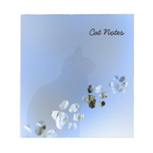 Cat Paw Personalise Blue Prints For Cat Lovers Notepad