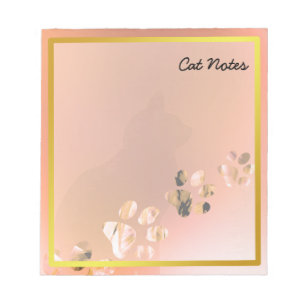 Cat Paw Personalise Orange Prints For Cat Lovers Notepad