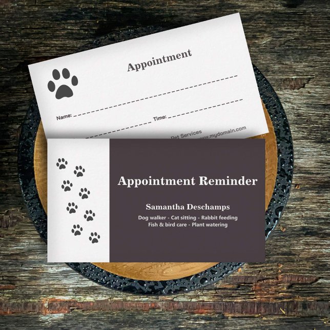 Cat Paw & Pet Services Appointment Card (Cat Paw & Pet Services Appointment Card)