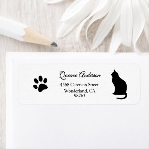 Cat Paw Print Address Labels, Return Address