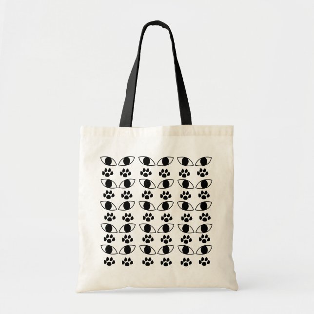 Cat Paw Print Black and White     Tote Bag (Front)
